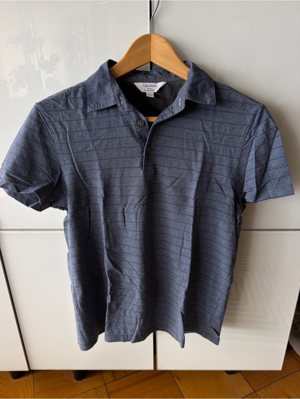 Calvin Klein Men's Navy Striped Polo